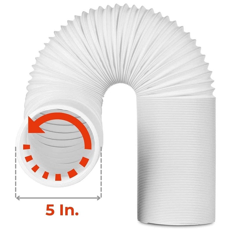 TURBRO Portable Air Conditioner Universal Exhaust Hose - 5 Inch Diameter, 78 Inch Length, Anti-Clockwise Thread - Image 2
